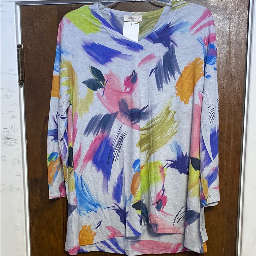 Colorful Abstract Print Women's Top
